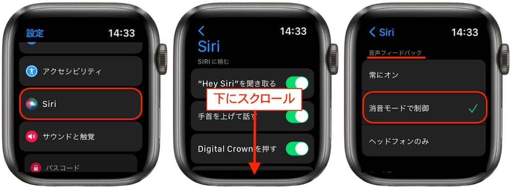 Apple Watch：消音モードで制御