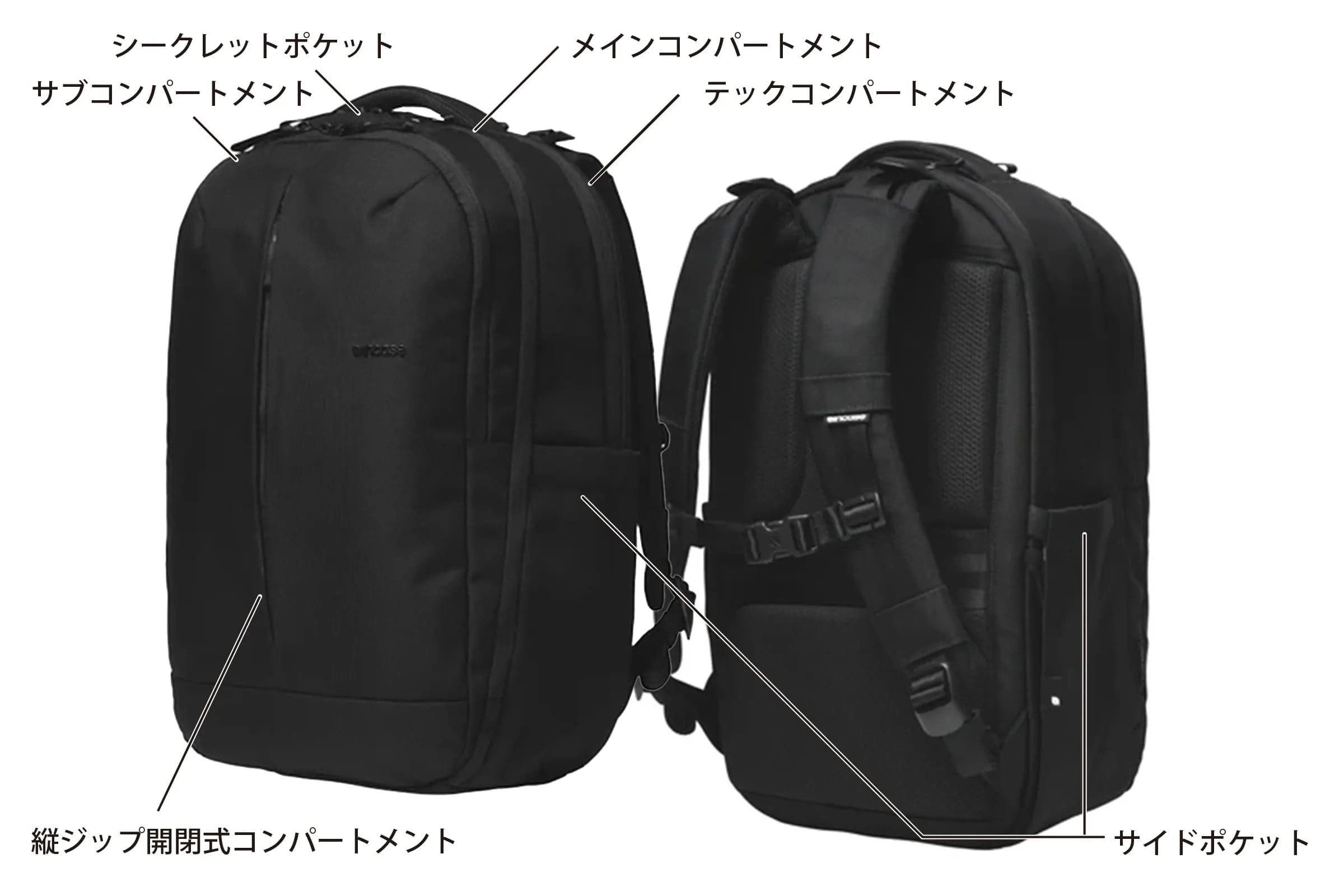 Tracks Backpack 25Lの収納名称
