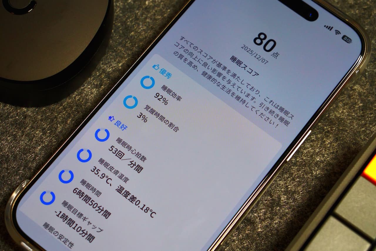 睡眠スコアなども出すことができます